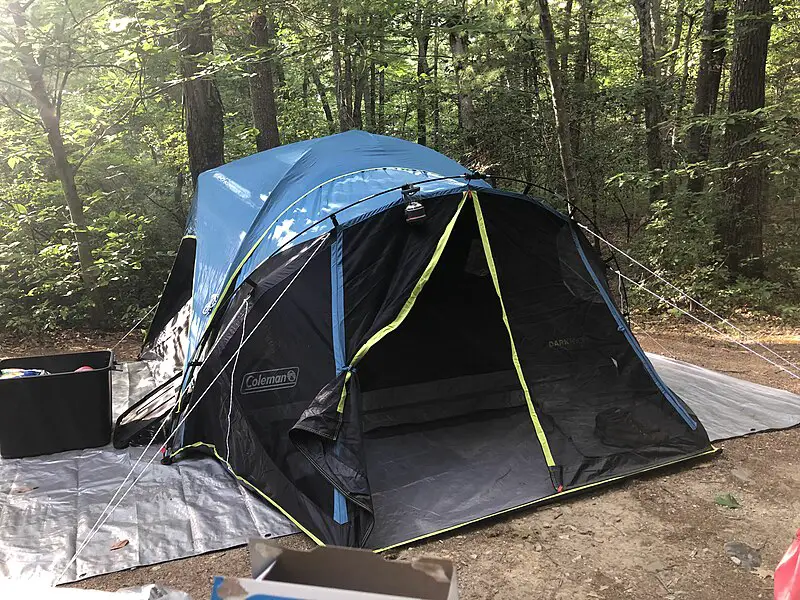 Camping tent on tarp 1 3 1 1