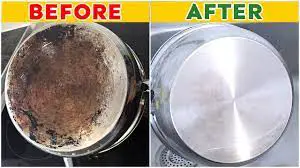 how to clean the bottom of pans before and after