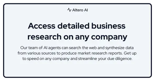 Altero AI homepage