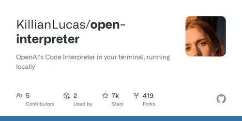 Open Interpreter page