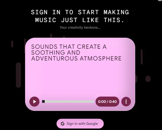 MusicFX homepage