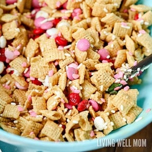 mixing valentines day chex
