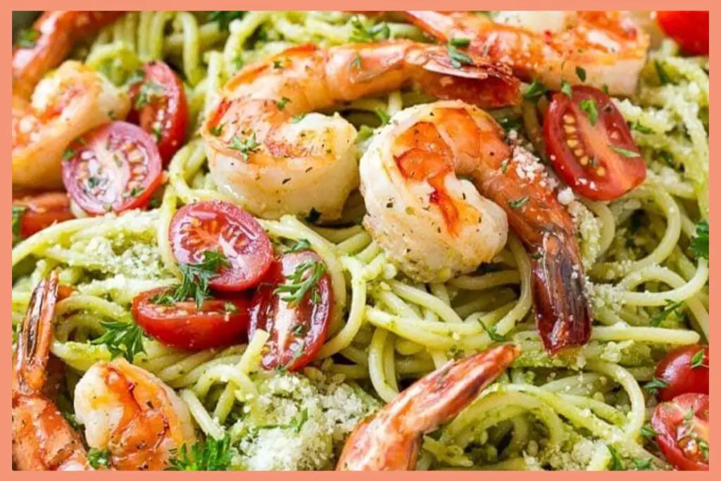 A picture of 15-Minute Spicy Shrimp With Pesto Noodles