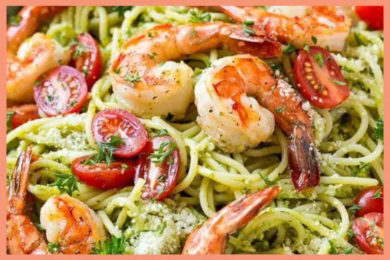 15-Minute Spicy Shrimp with Pesto Noodles