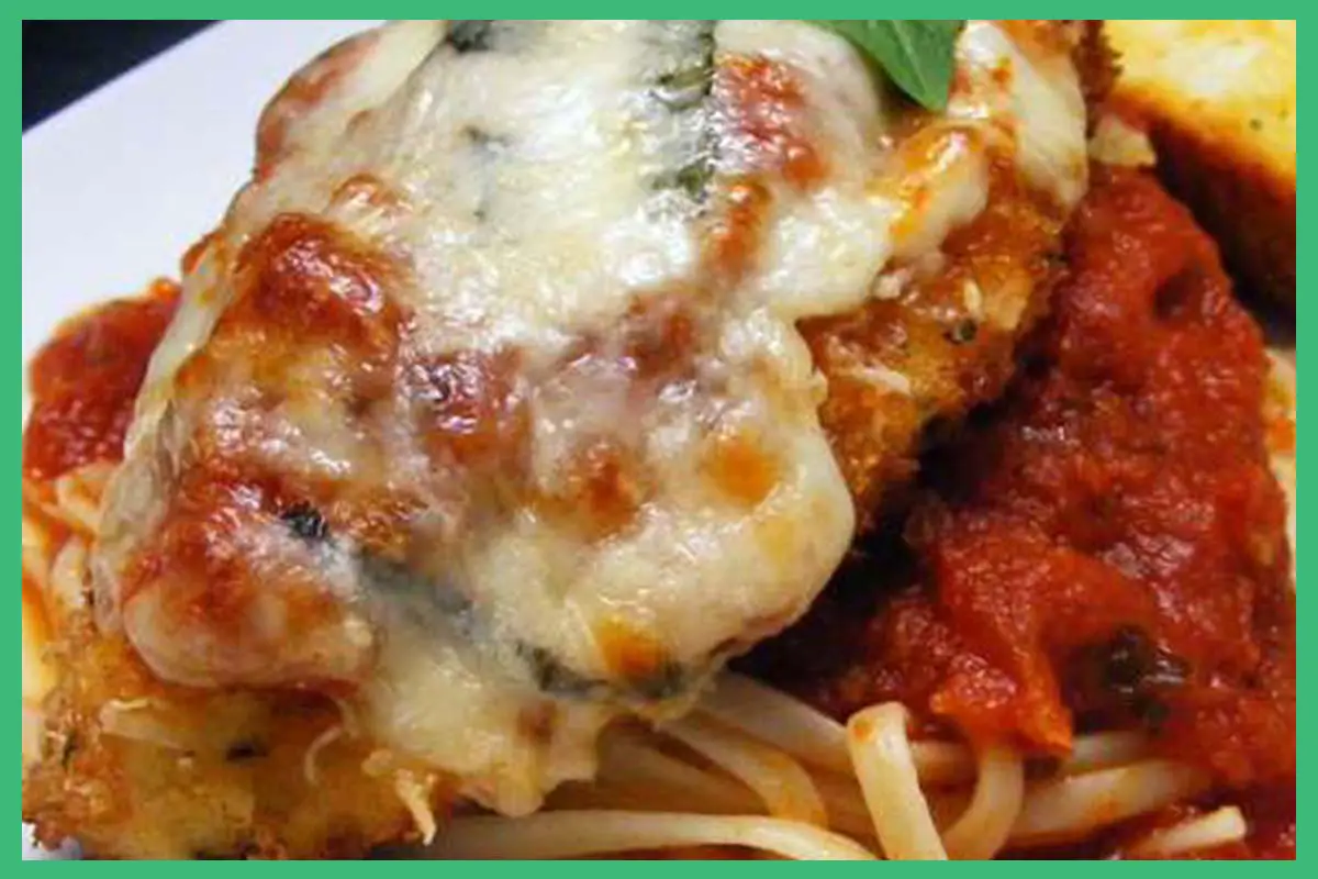 20-Minute Healthy Chicken Parmesan in a white plate