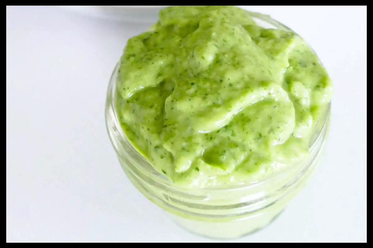 A picture of 5-Minute Avocado Cilantro Dressing in a bowl.