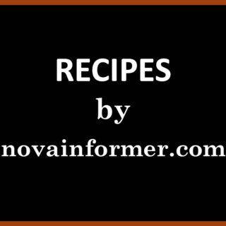 A picture of a black background with Recipes by novainformer written on it.
