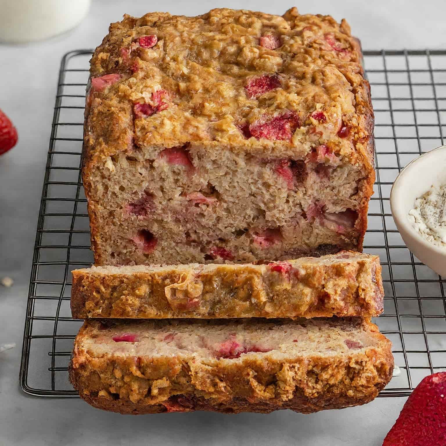 Strawberry Banana Bread Oats on a grill