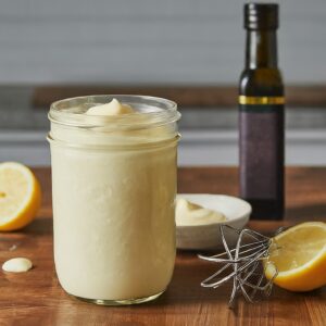 Homemade Mayonnaise in a jar