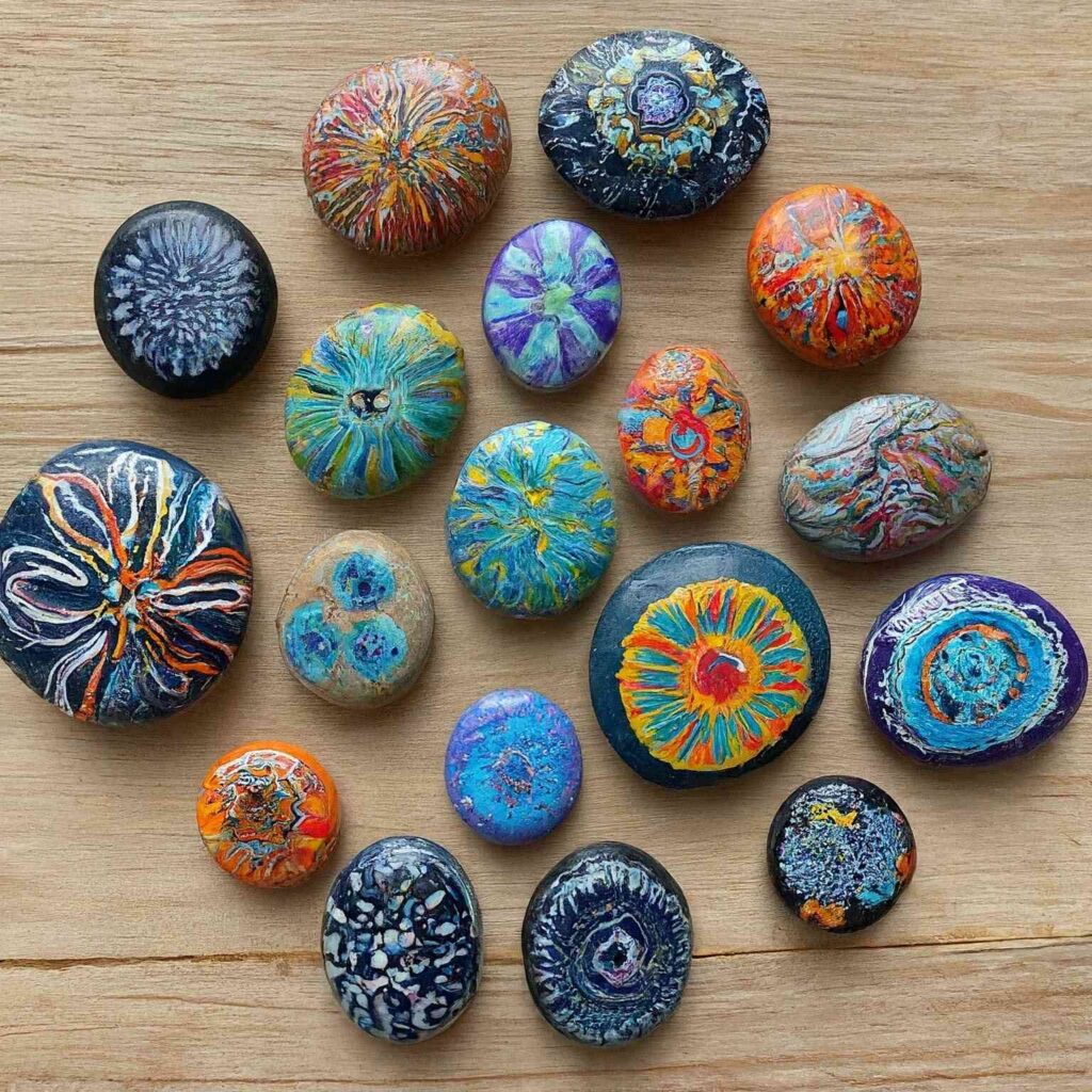 Painted Pebble Magnets