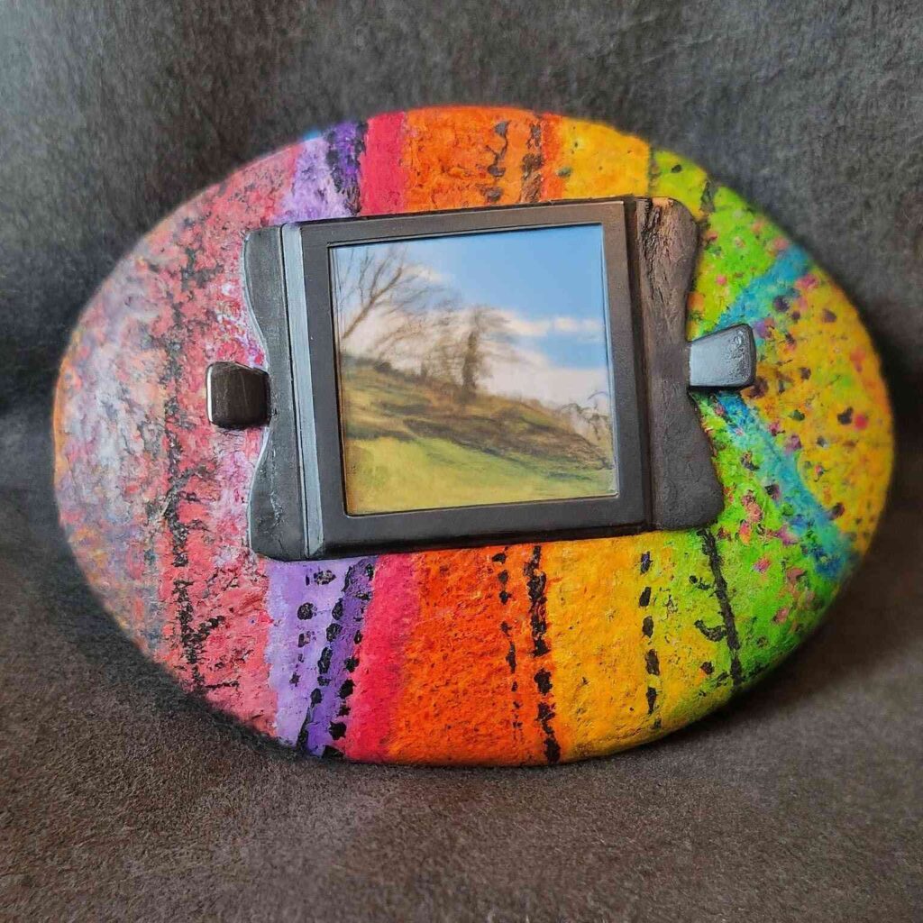 Painted Rock Photo Holder