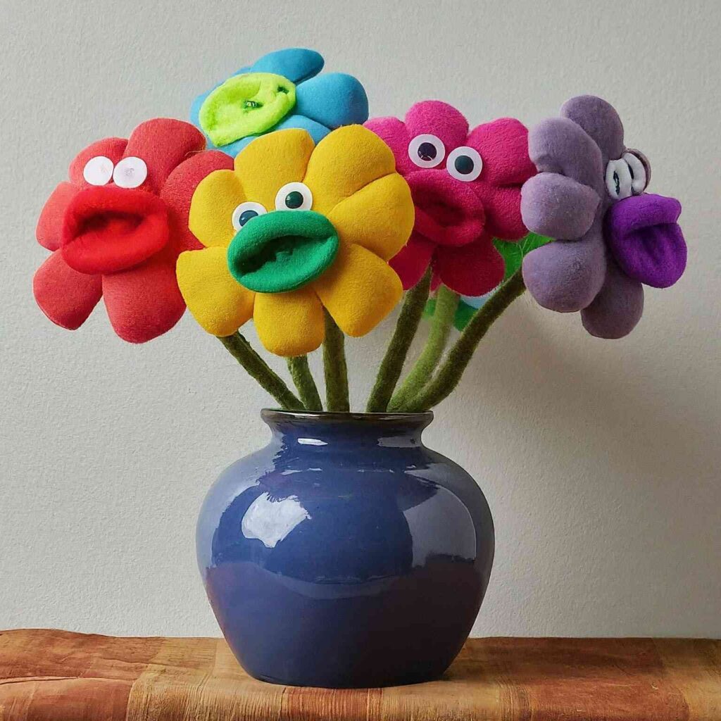 Sock Puppet Flowers