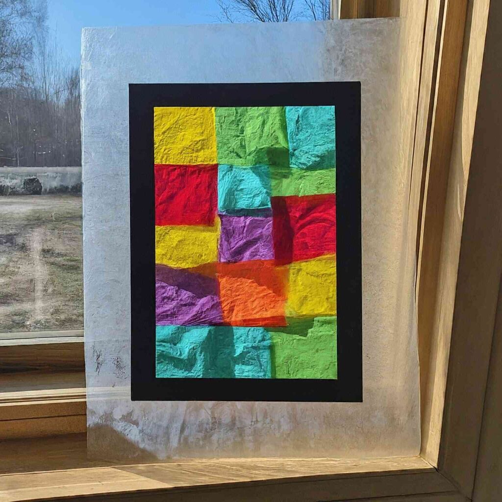 Tissue Paper Stained Glass Art