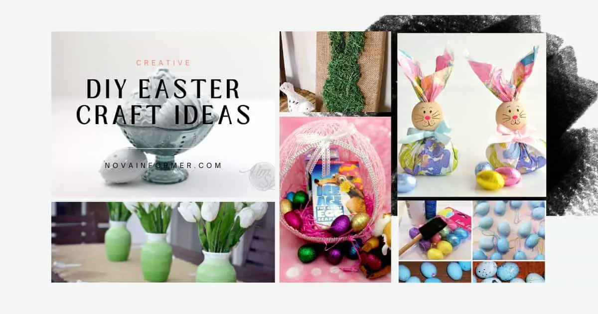 A collage showing pictures of diy Easter craft ideas