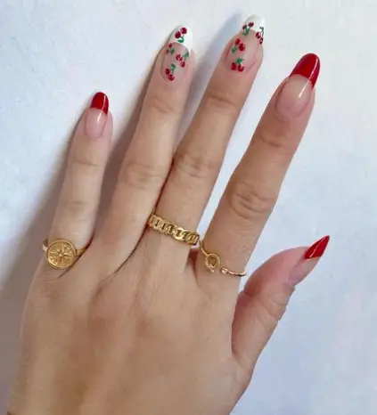summer cherry nails
