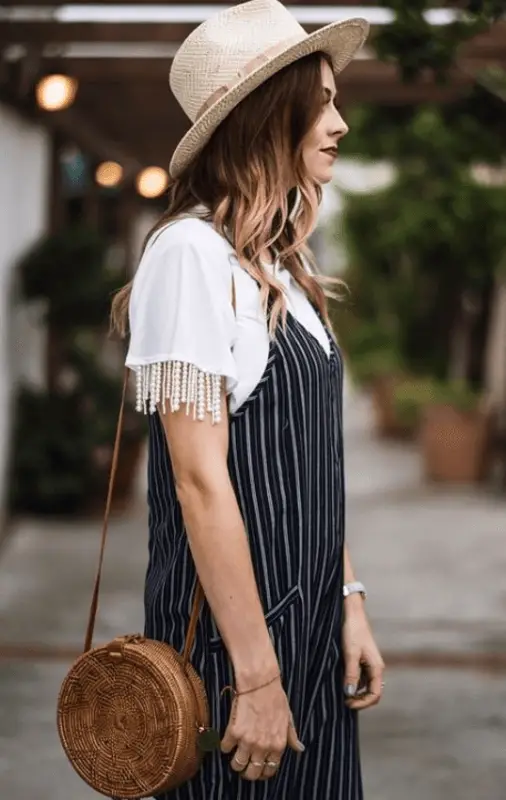 striped jumpsuit spring outfits