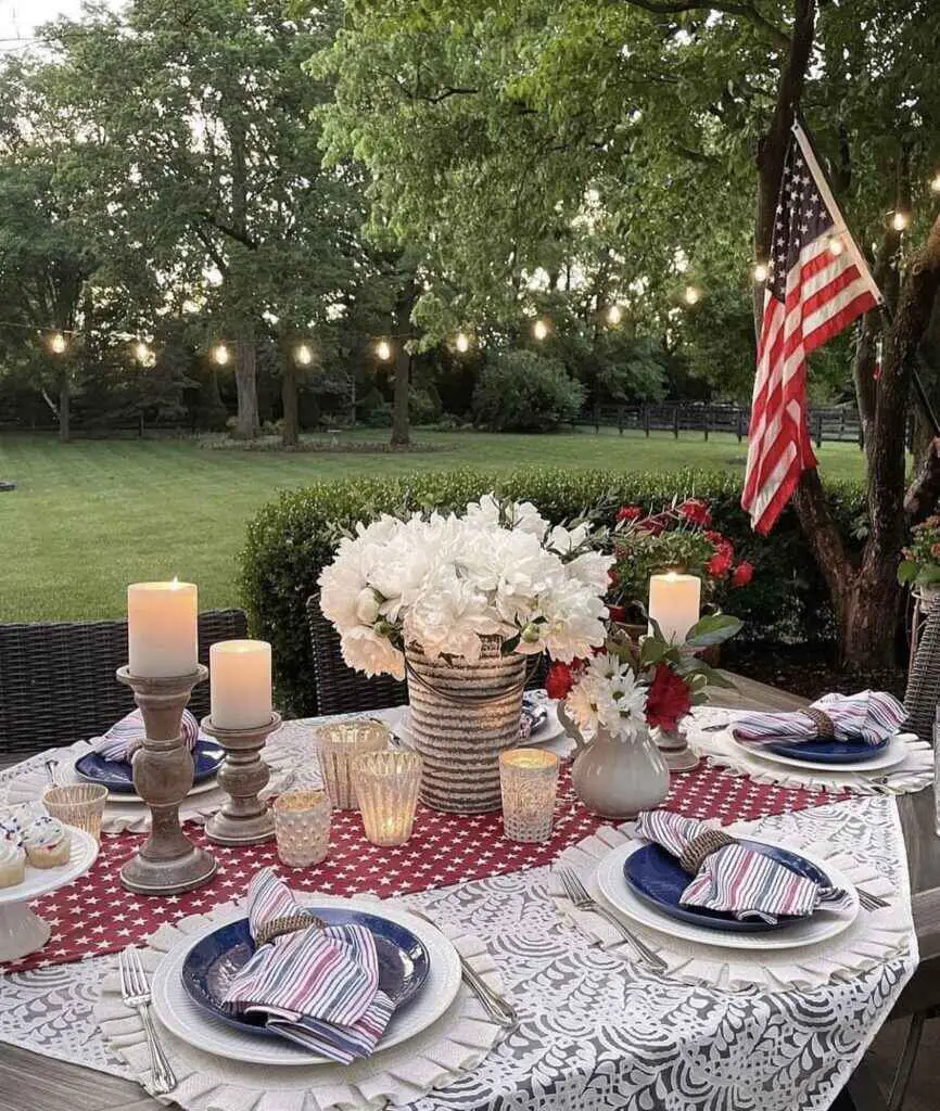 Country Style 4th of july table decoration idea