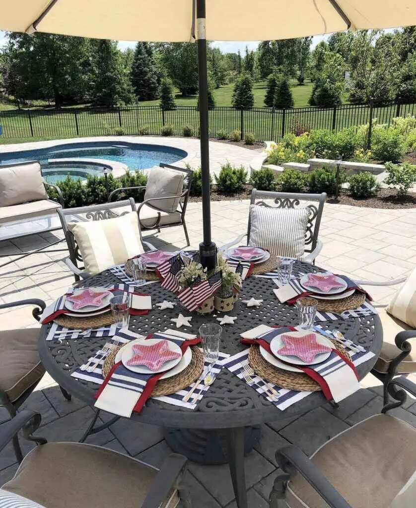 Patio Table 4th of july tablescape ideas
