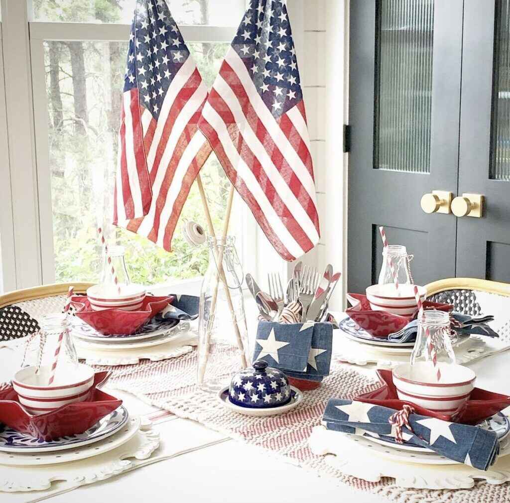 Stars with Flags 4th of july tables