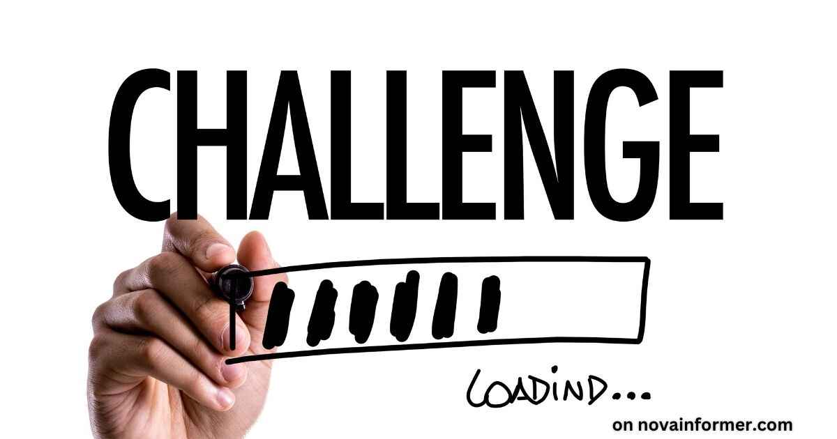A hand writing "challenge loading" on a white board