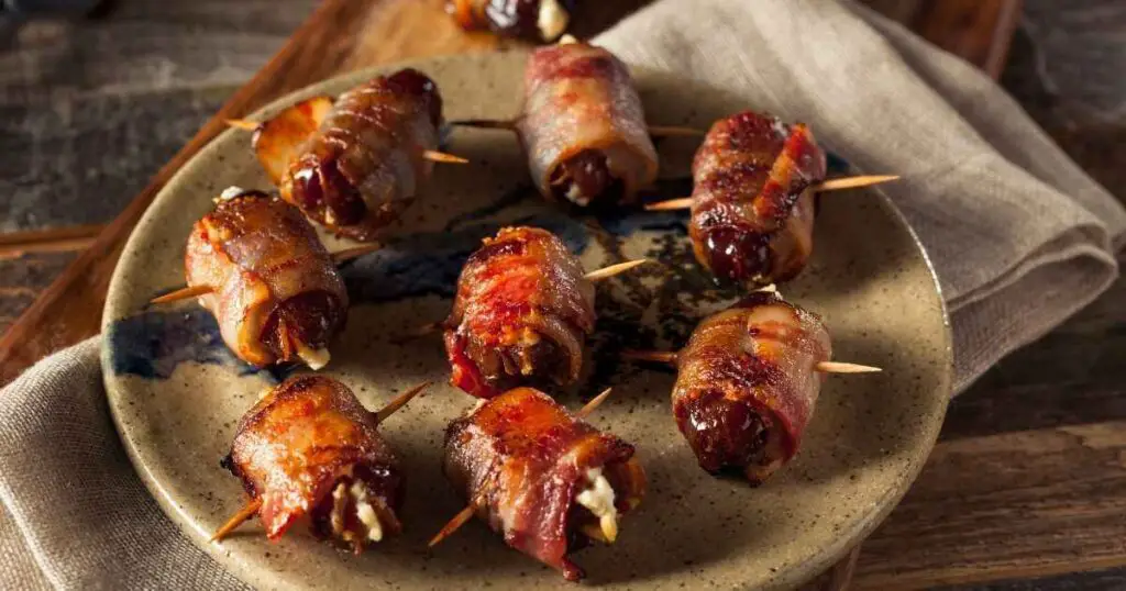 Bacon Wrapped Dates With Goat Cheese