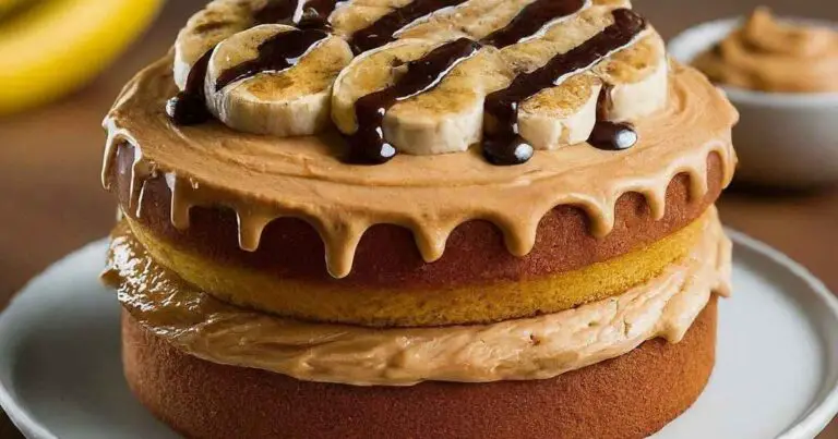Banana Cake with Peanut Butter Frosting Recipe