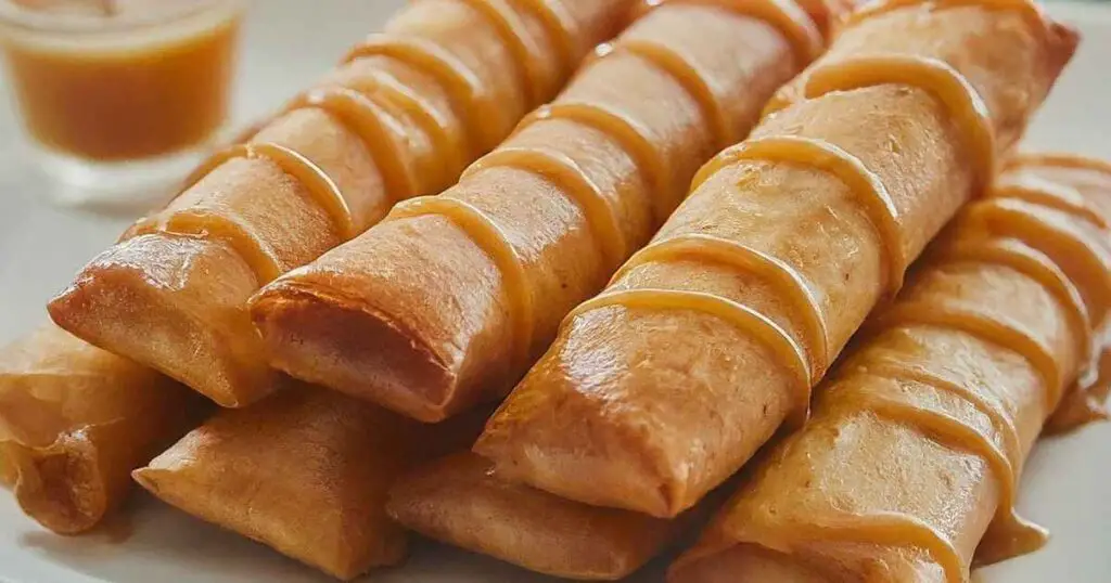 Banana Lumpia Turon With Caramel Sauce