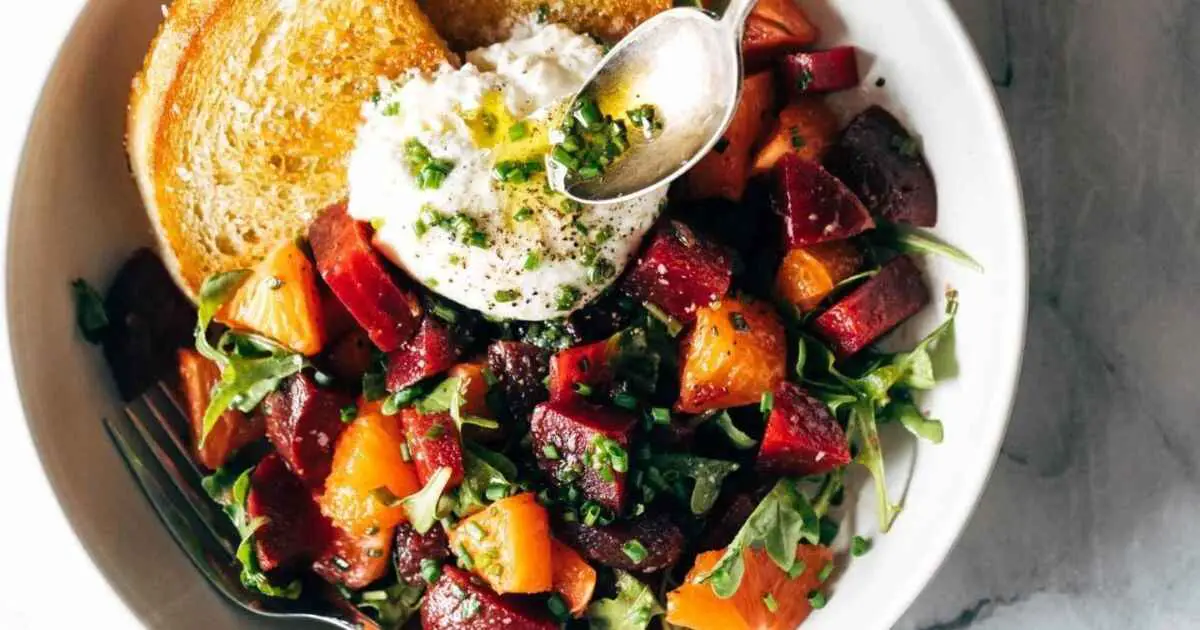 Beet And Burrata Salad With Fried Bread