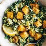 Brussels Kale Caesar with Cheezy Garlic…