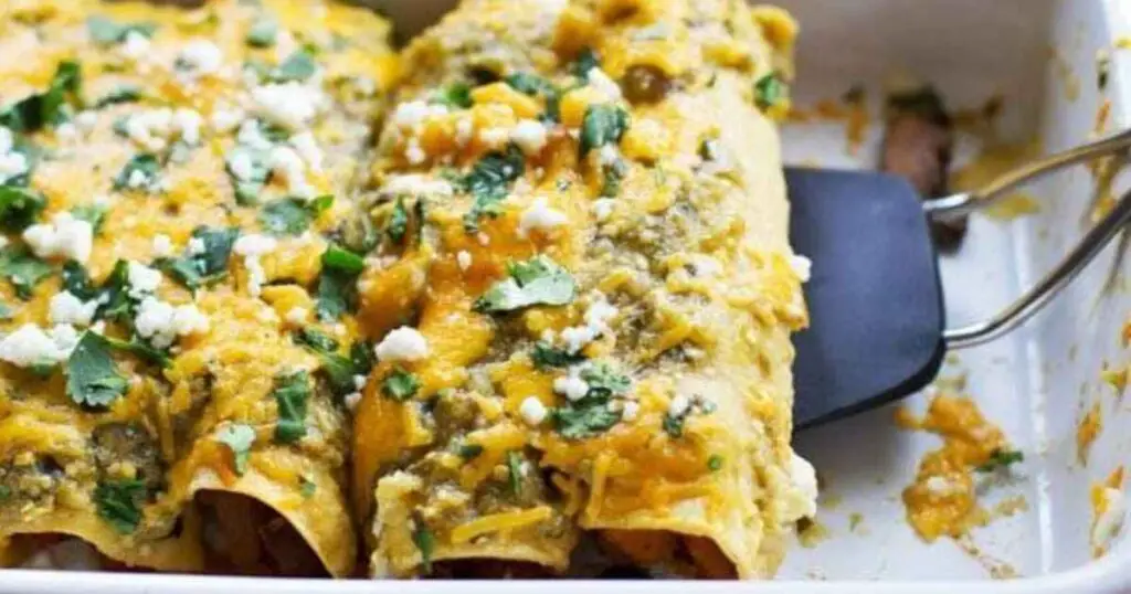 Butternut Squash Mushroom Enchiladas With Tomatillo Sauce