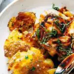 Caprese Chicken with Smashed Potatoes Recipe