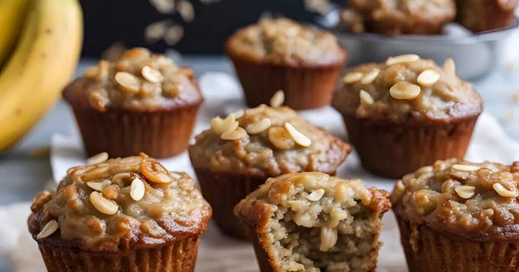 Caramelized Banana Oat Muffins