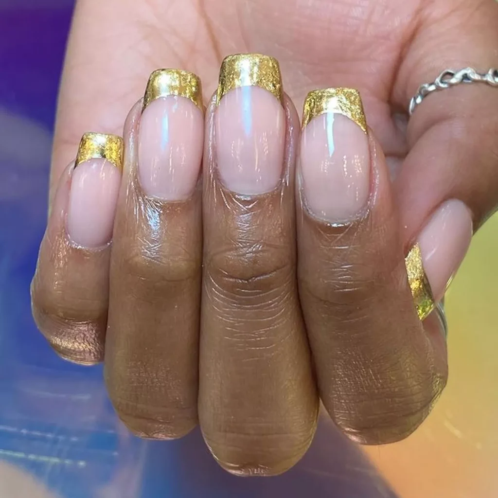 Golden Tips nails