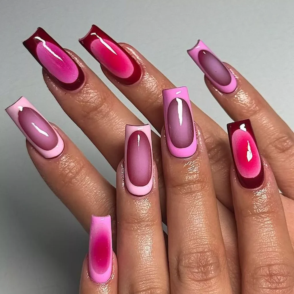 Pink Aura Nails