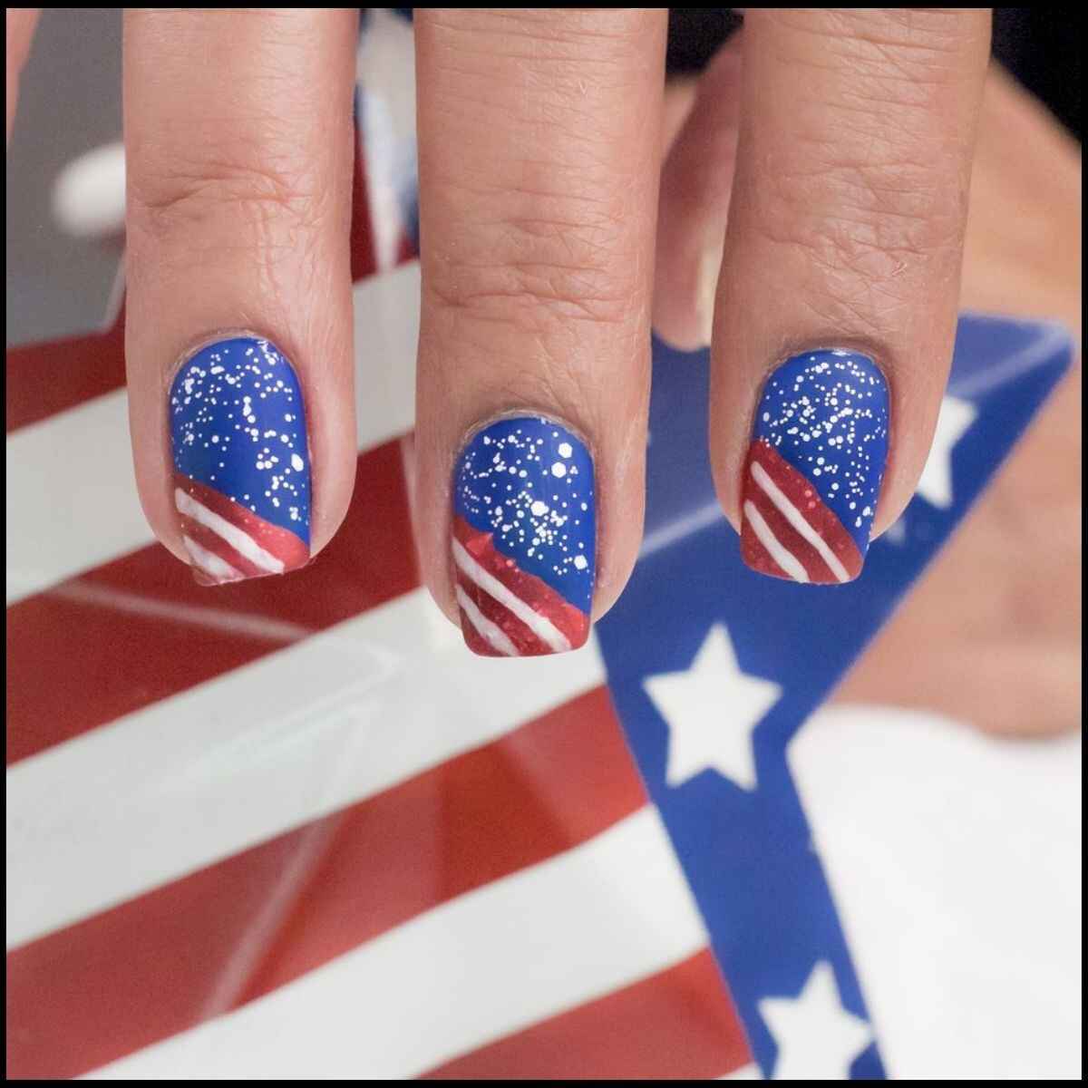 American Flag Nail Design