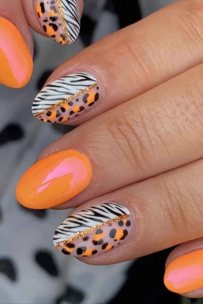 Animal Print Acrylic Nails