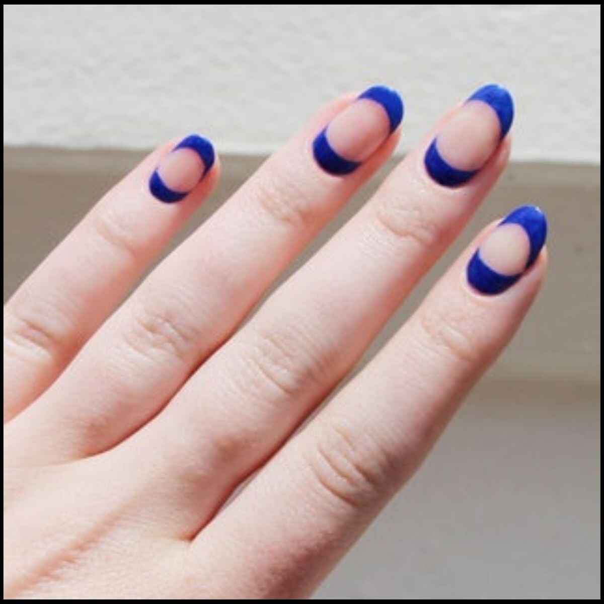 Blue Tips Nail Design