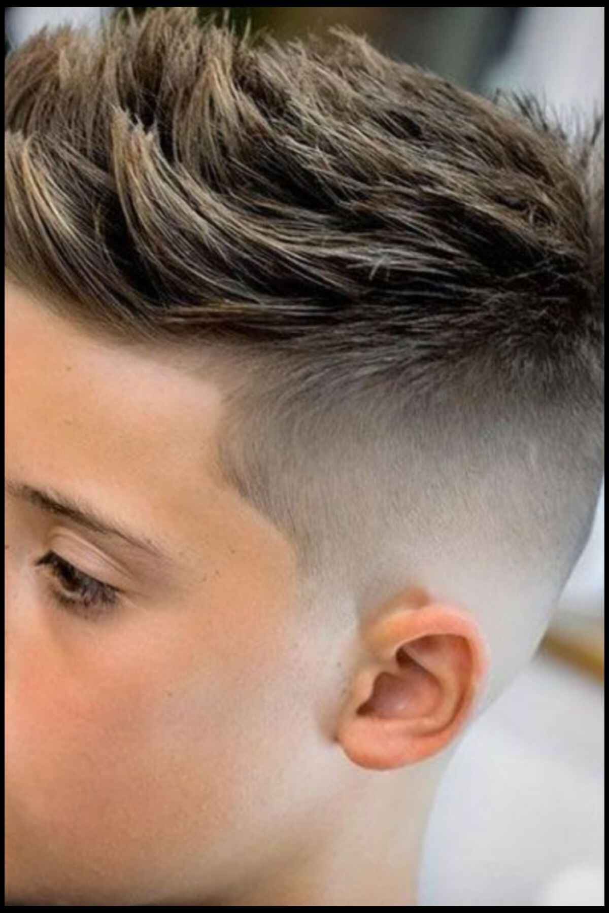 Boys Curly Fringe With faded sides