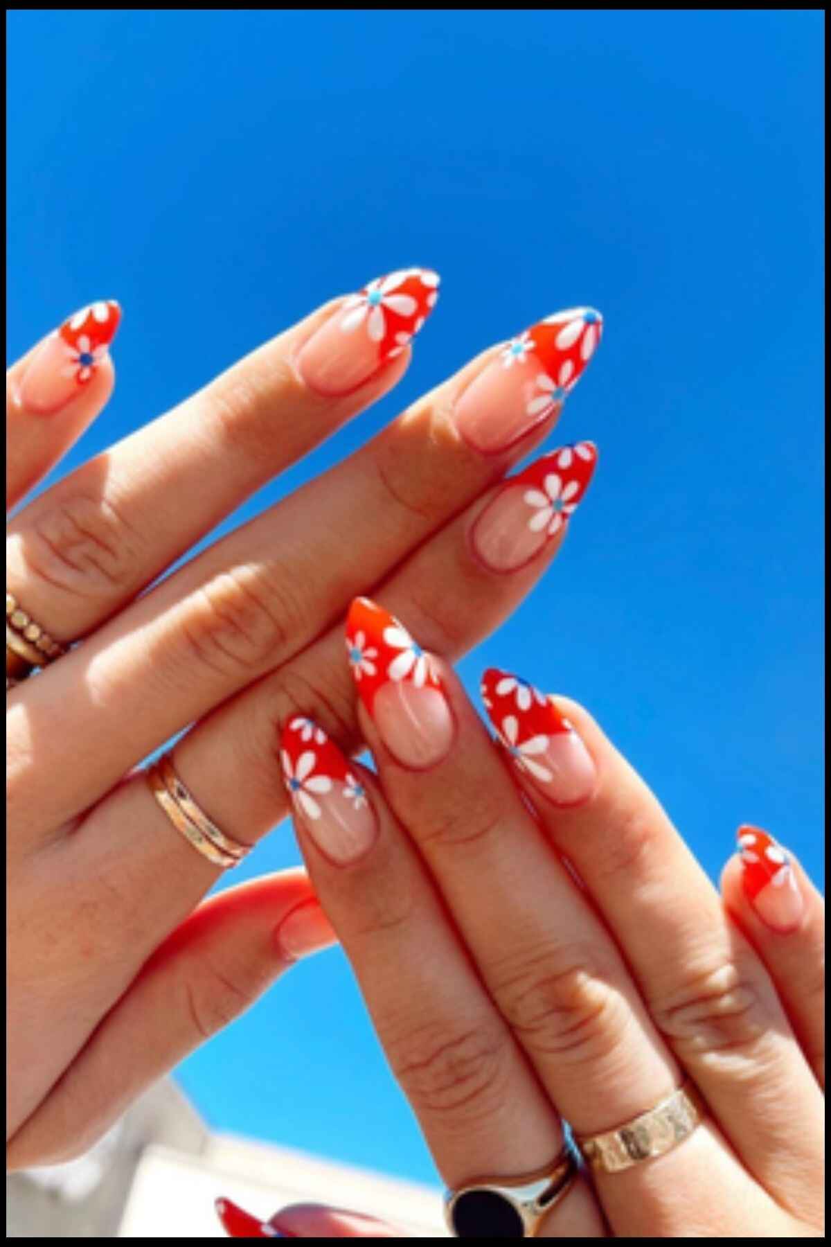 Floral French Nail Design