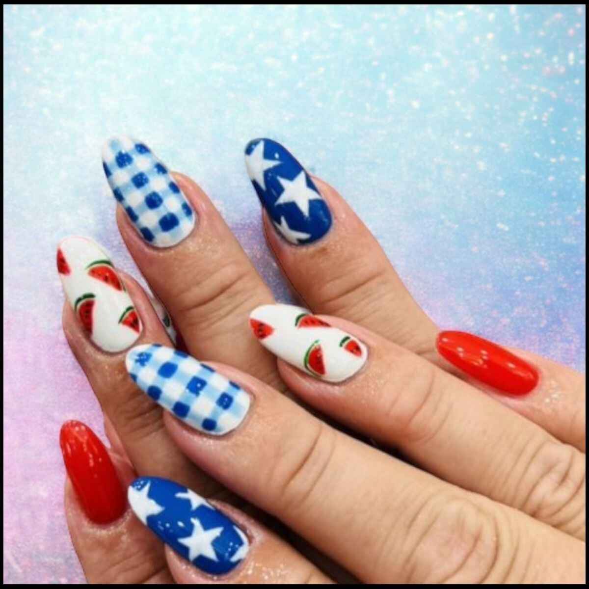 Gingham Nail Design Nail Design