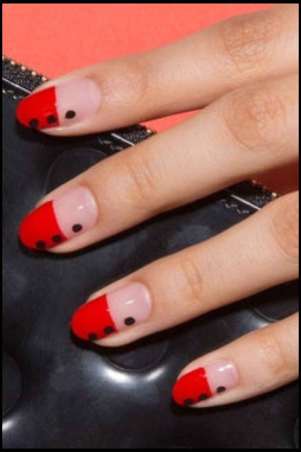 Ladybug Dots Nail Design