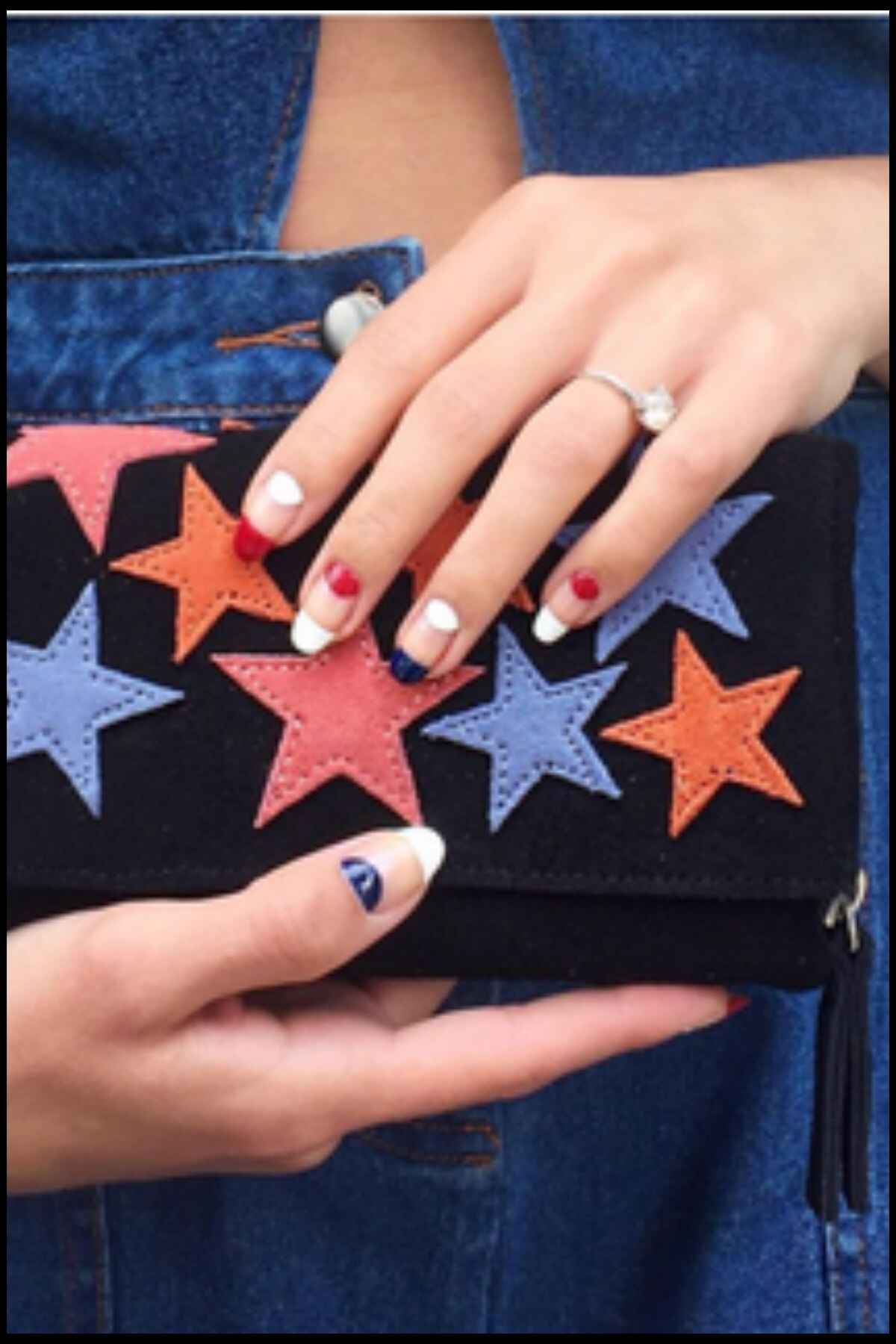 Mismatched Moons Nail Design