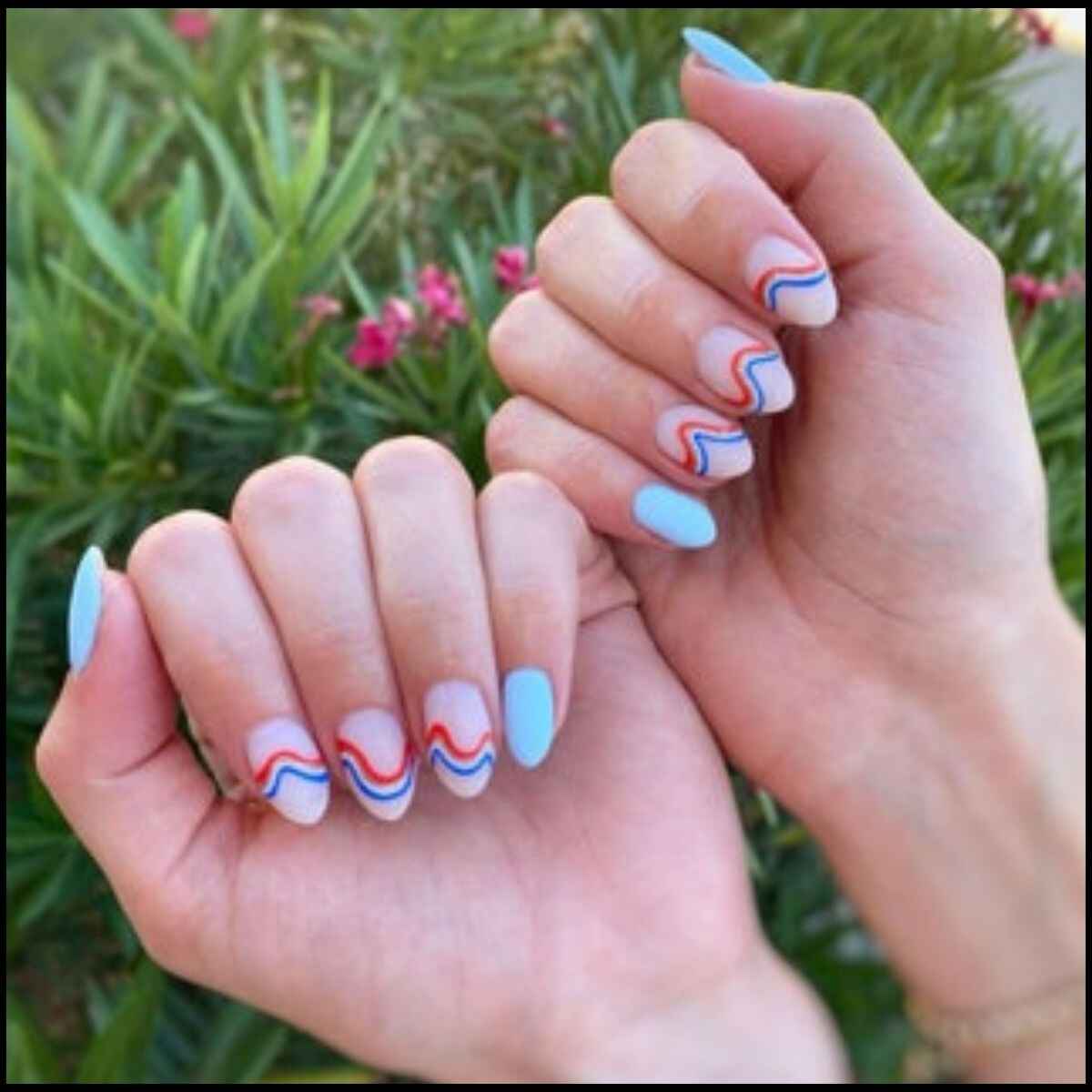 Patriotic Spotted Nail Design