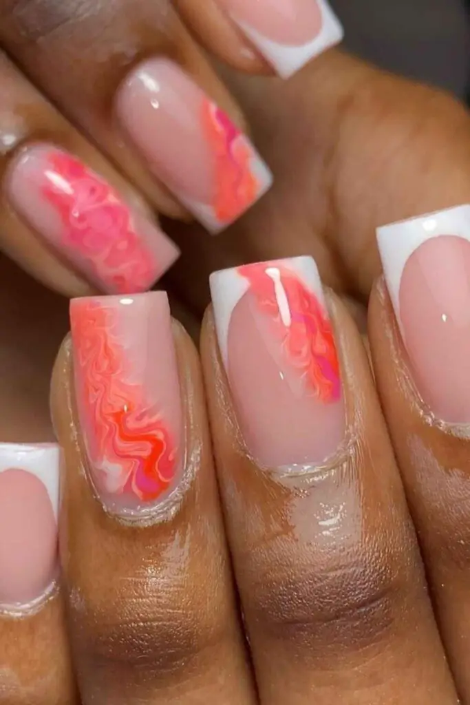 Pink Flow Acrylic Nails