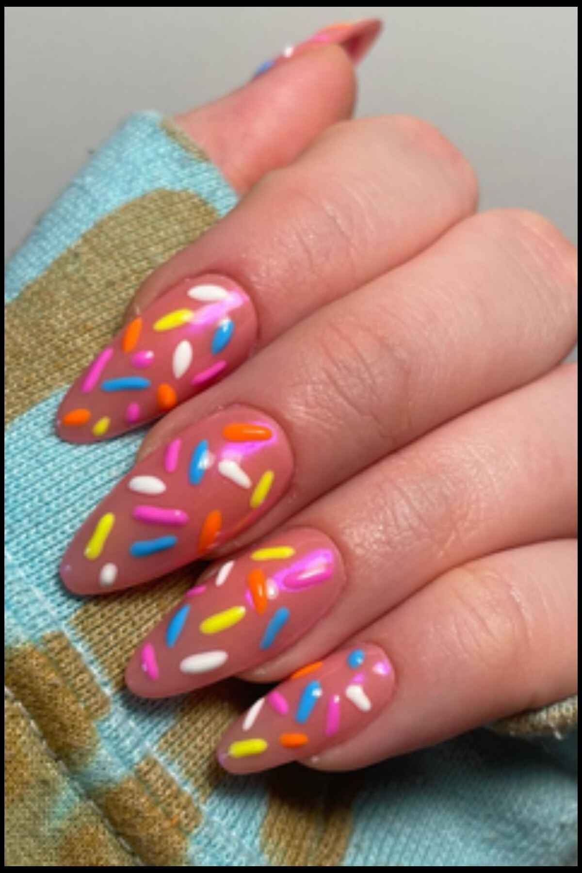 Rainbow Sprinkles Nail Design