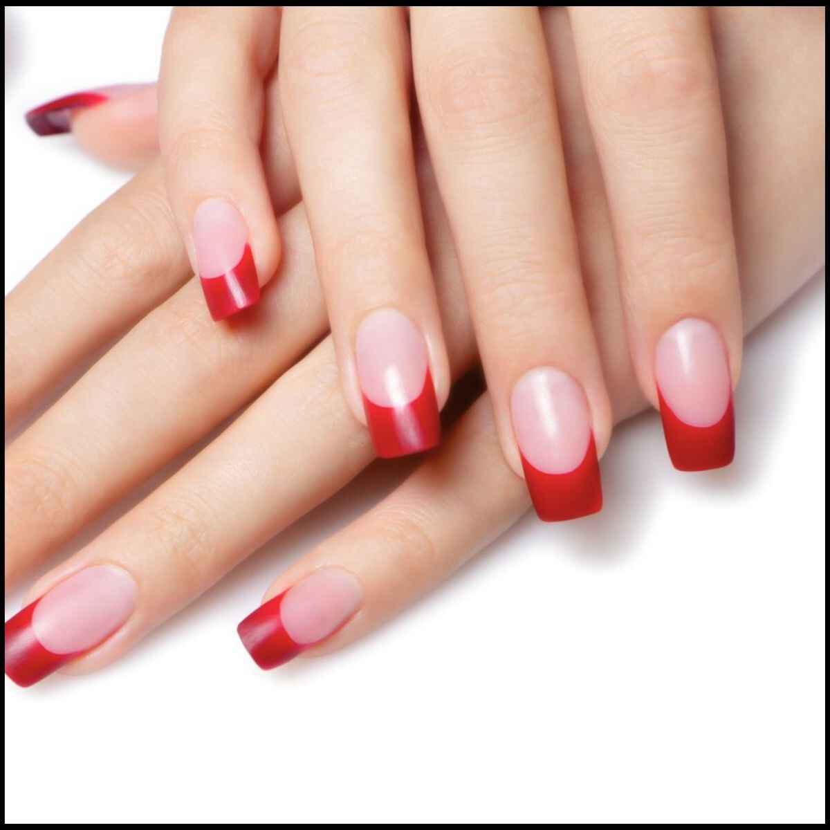 Red French Tip Manicure Nail Design