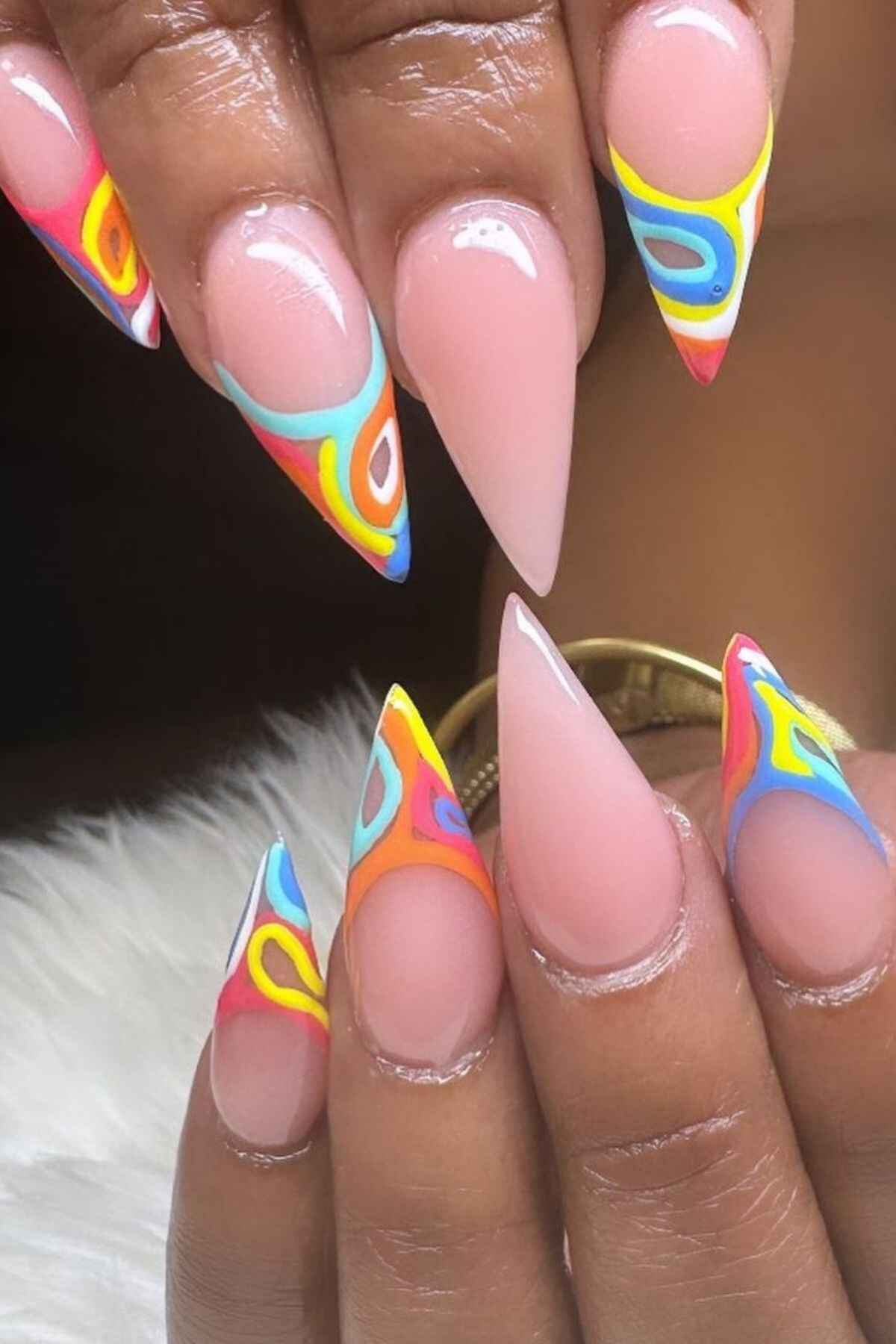 Summer Swirls Acrylic Nails