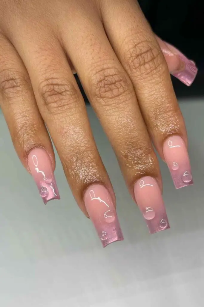 Water Droplets Acrylic Nails