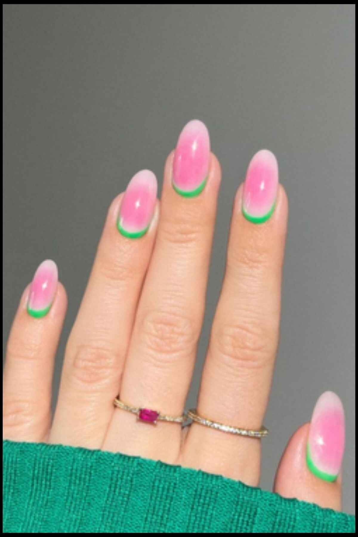 Watermelon Aura Nail Design